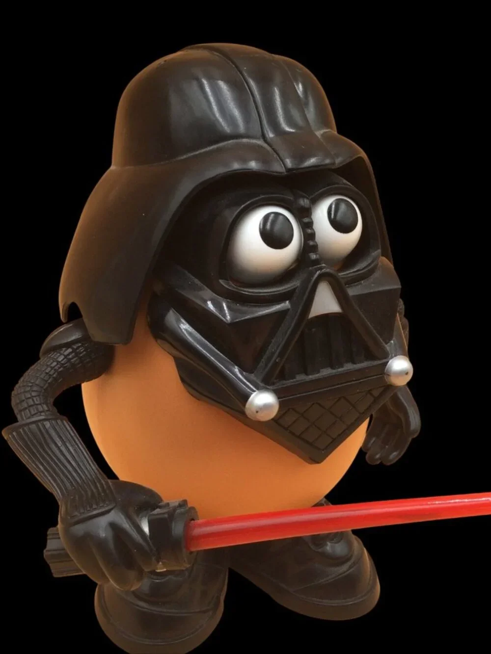 Stars Wars Darth Tater Figure Mr Potato Head Toy Red Light Saber Glowing Eyes